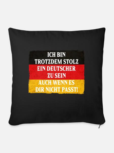 Ich bin trotzdem stolz ein Deutscher zu sein - Sofakissen mit Füllung 45 x 45 cm - Schwarz