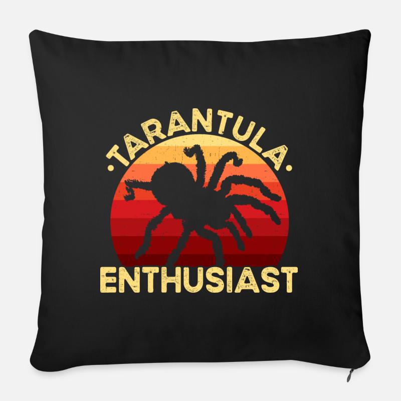 Passionné de tarentule propriétaire d’araignée de compagnie - Coussin et housse de 45 x 45 cm - noir