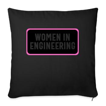 women in engineering - Sofa pillow with filling 45cm x 45cm - black - Front