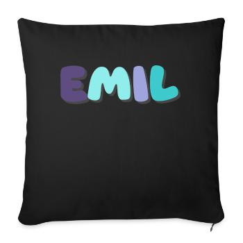 Nom - Emil - Coussin et housse de 45 x 45 cm - noir - Devant