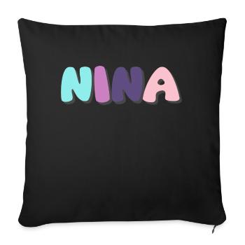 Nom - Nina - Coussin et housse de 45 x 45 cm - noir - Devant