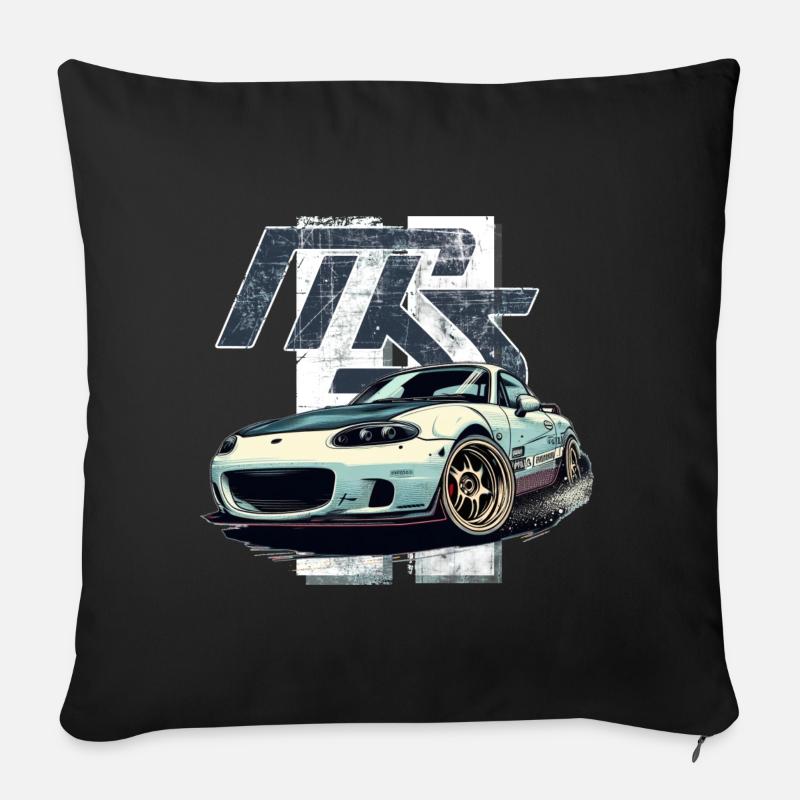 Miata MX 5 - JDM - Coussin et housse de 45 x 45 cm - noir