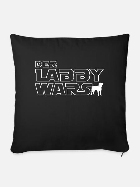 Der Labby Wars Hund - Sofakissen mit Füllung 45 x 45 cm - Schwarz