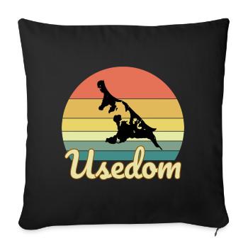 Ich bin ein Usedom - Sofakissen mit Füllung 45 x 45 cm - Schwarz - Vorne