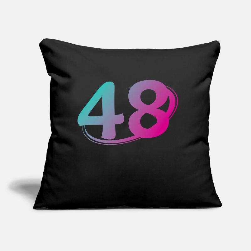 Numéro 48 multicolore Coussin et housse de 45 x 45 cm