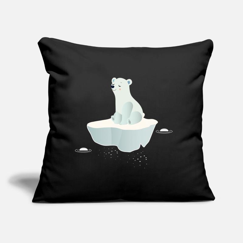 Träumender Eisbär auf einer Eisscholle Sofakissen mit Füllung 45 x 45 cm