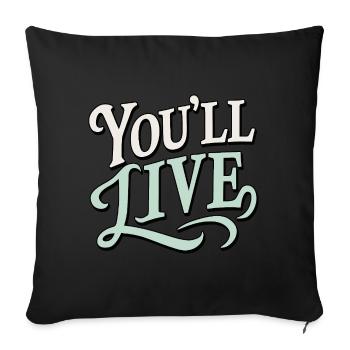 Vous vivrez - Coussin et housse de 45 x 45 cm - noir - Devant