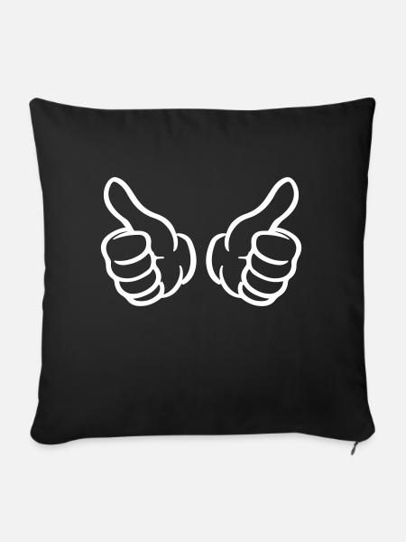 Daumen Hoch Hand - Sofakissen mit Füllung 45 x 45 cm - Schwarz