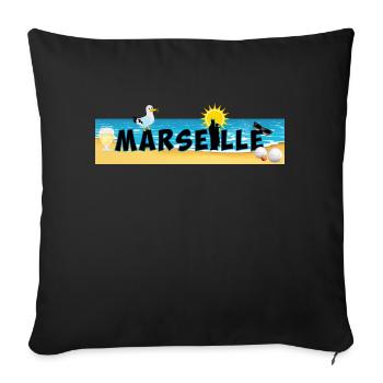 Marseille - Coussin et housse de 45 x 45 cm - noir - Devant