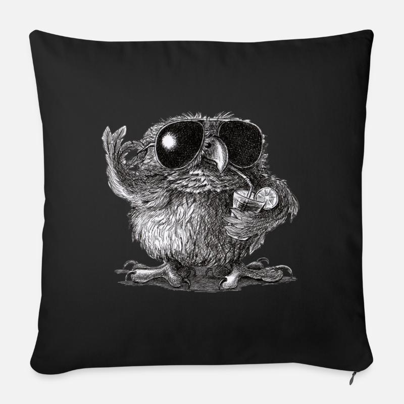 Coole Eule - Sofakissen mit Füllung 45 x 45 cm - Schwarz