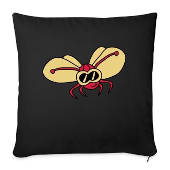 butterfly_pilot_3c - Coussin et housse de 45 x 45 cm - noir - Devant