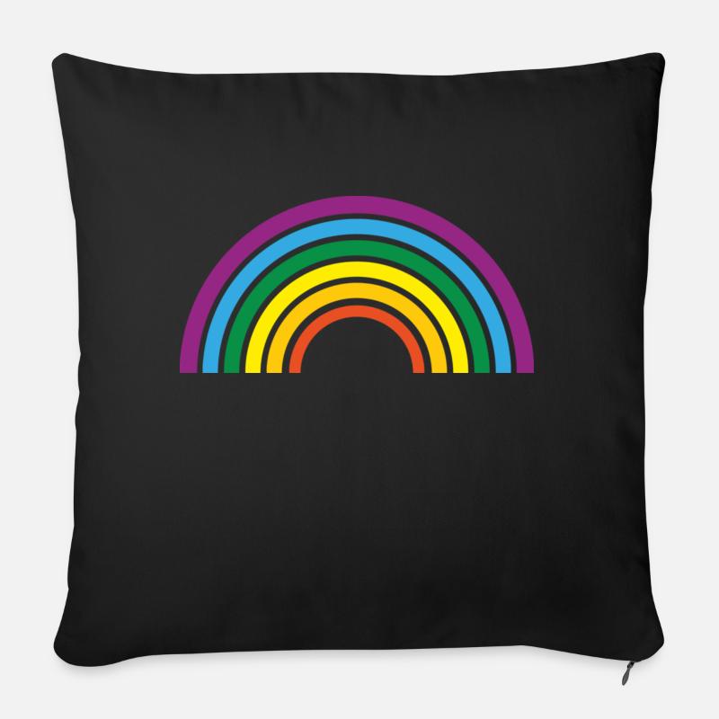 Regenbogen - Sofakissen mit Füllung 45 x 45 cm - Schwarz