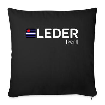 LEDER [kerl] - Sofakissen mit Füllung 45 x 45 cm - Schwarz - Vorne