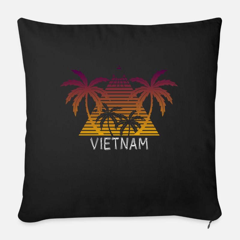 Vietnam - Sofakissen mit Füllung 45 x 45 cm - Schwarz