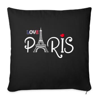 J'aime Paris - Love Paris - Sofa pillow with filling 45cm x 45cm - black - Front