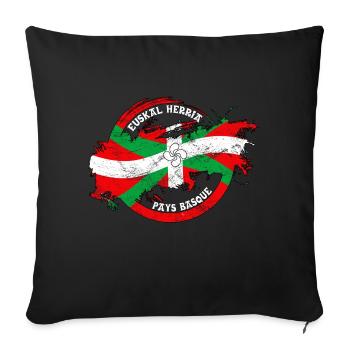 Basque grunge design - Sofa pillow with filling 45cm x 45cm - black - Front