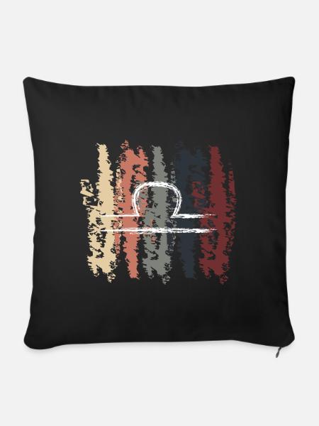 Retro Zodiac Libra Design - Sofakissen mit Füllung 45 x 45 cm - Schwarz
