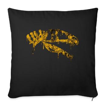 crâne acrocanthosaurus jaune - Coussin et housse de 45 x 45 cm - noir - Devant