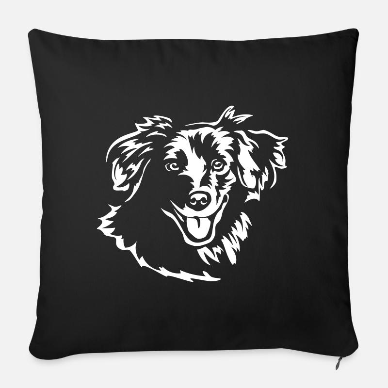 Berger des Pyrénées Kopf "Black Edition" - Sofakissen mit Füllung 45 x 45 cm - Schwarz