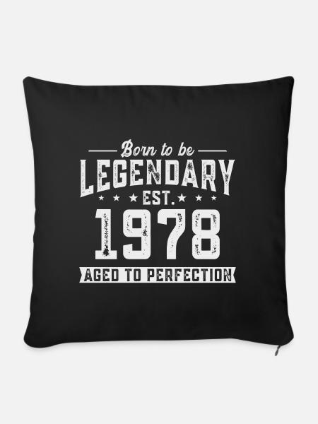 Legendär seit 1978 - Sofakissen mit Füllung 45 x 45 cm - Schwarz