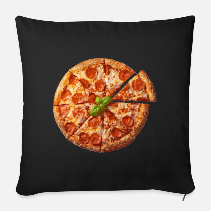 Einfach Pizza - Sofakissen mit Füllung 45 x 45 cm - Schwarz
