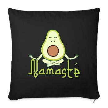 Namasté - avocat d’amour méditant - Coussin et housse de 45 x 45 cm - noir - Devant