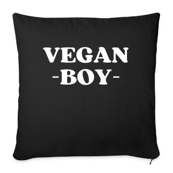 Vegan boy - Sofakissen mit Füllung 45 x 45 cm - Schwarz - Vorne