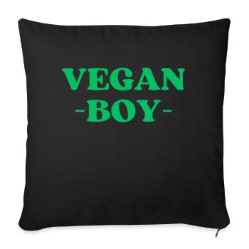 Vegan boy - Sofakissen mit Füllung 45 x 45 cm - Schwarz - Vorne