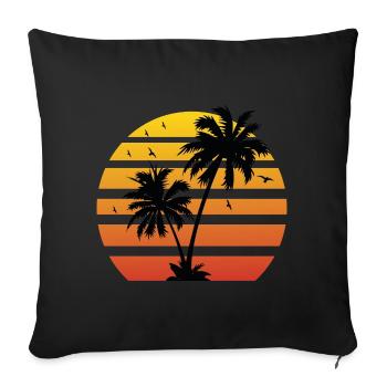 Retro Palme | Sommer | Urlaub - Sofakissen mit Füllung 45 x 45 cm - Schwarz - Vorne