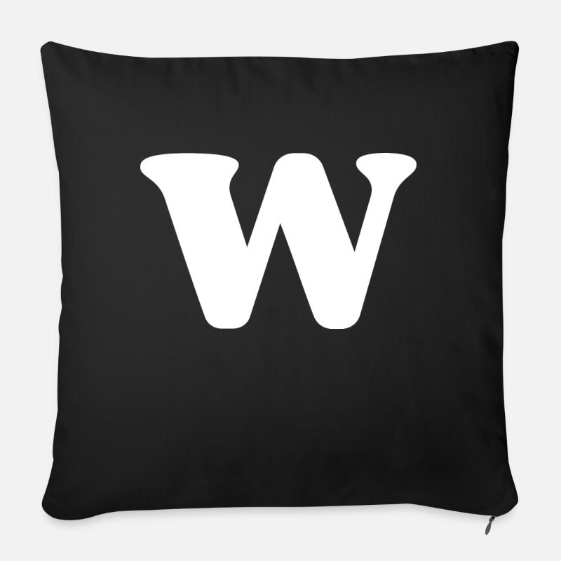 Buchstabe w - Sofakissen mit Füllung 45 x 45 cm - Schwarz