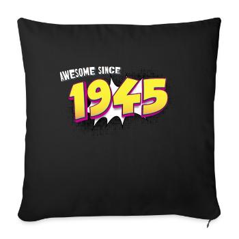 78e anniversaire rétro dans le style Pop Art Comic Book - Coussin et housse de 45 x 45 cm - noir - Devant
