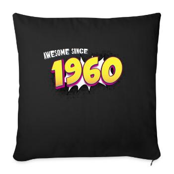 Rétro 63e anniversaire dans le style Pop Art Comic Book - Coussin et housse de 45 x 45 cm - noir - Devant