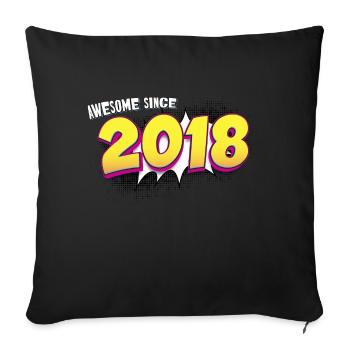 5e anniversaire rétro dans le style de bande dessinée Pop Art - Coussin et housse de 45 x 45 cm - noir - Devant