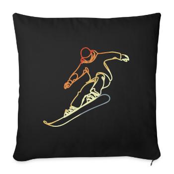 Snowboarder Skizze - Sofakissen mit Füllung 45 x 45 cm - Schwarz - Vorne
