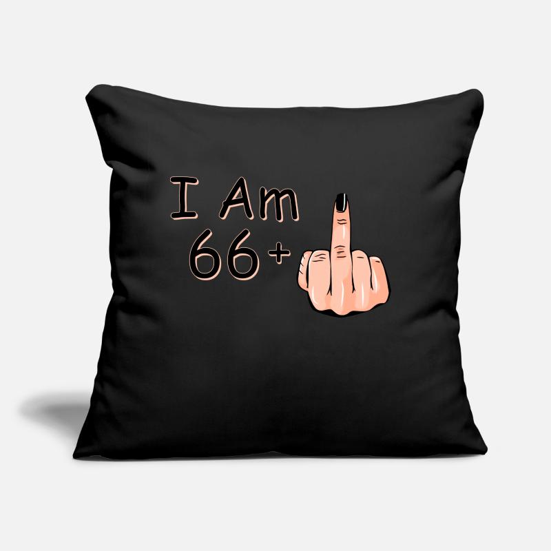 Ich bin 66 + 1 Mittelfinger-Hemd Ich bin 66 plus, Sofakissen mit Füllung 45 x 45 cm