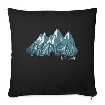 Design alpin par Pioswelt - Coussin et housse de 45 x 45 cm - noir - Devant