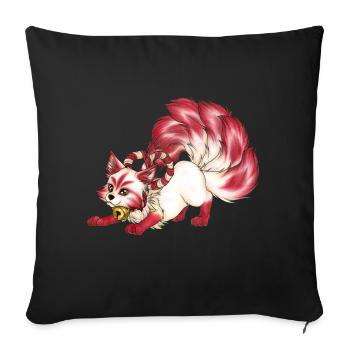 Kitsune Fuchs Fuchsgeist Inari Japan Mythologie - Sofakissen mit Füllung 45 x 45 cm - Schwarz - Vorne