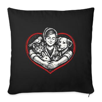 Veterinarian Veterinarian - Sofa pillow with filling 45cm x 45cm - black - Front