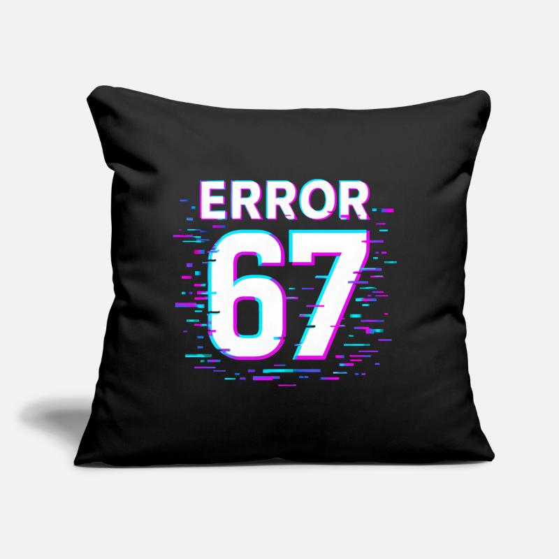 Idée de cadeau Error 67 Six Seven Glitch Cyber Meme Coussin et housse de 45 x 45 cm