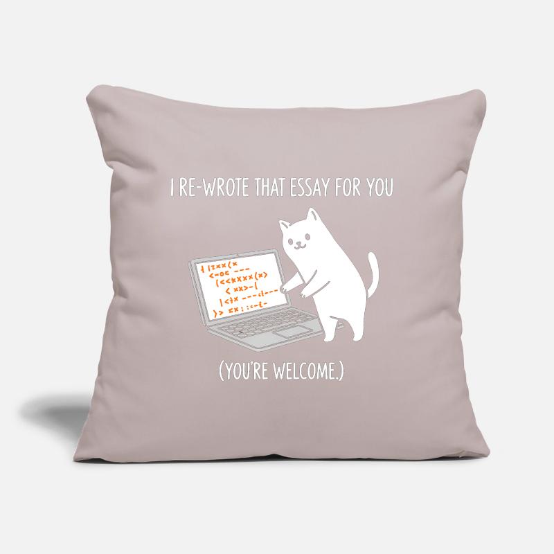 Code cat explique les tâches Coussin et housse de 45 x 45 cm