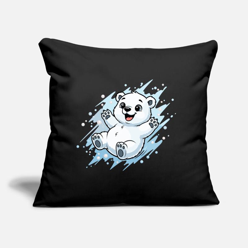 Joyeuse éclaboussure d’ours polaire Coussin et housse de 45 x 45 cm