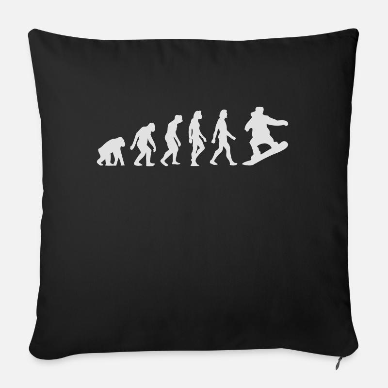 Die Entwicklung des Snowboardens - Sofakissen mit Füllung 45 x 45 cm - Schwarz