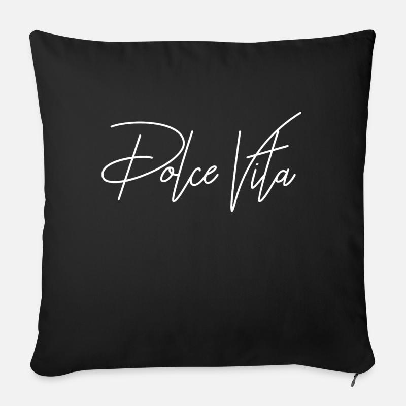 Dolce Vita Design! Geschenkidee Freizeit - Sofakissen mit Füllung 45 x 45 cm - Schwarz