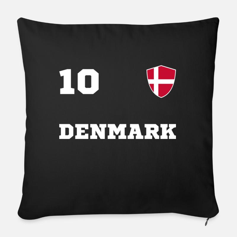 DENMARK team team - Sofa pillow with filling 45cm x 45cm - black