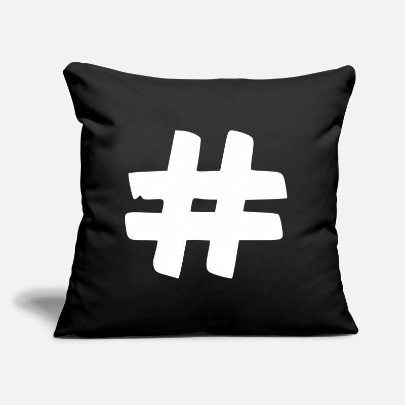 Hashtag (blanc) Coussin et housse de 45 x 45 cm