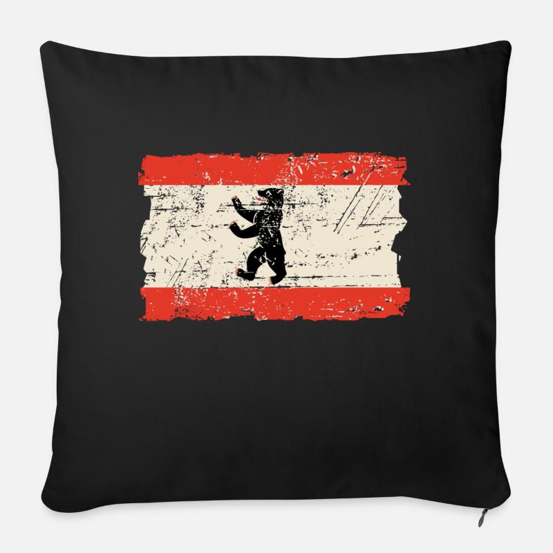 Berlin Vintage Flag - Sofakissen mit Füllung 45 x 45 cm - Schwarz