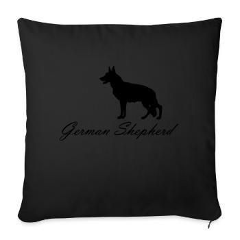 chien de race berger allemand - Coussin et housse de 45 x 45 cm - noir - Devant