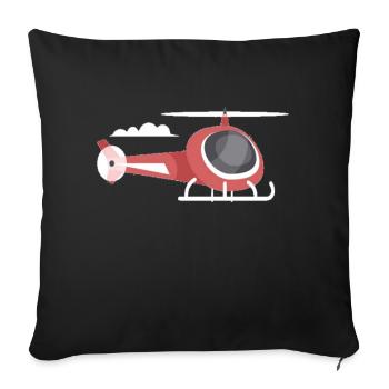 Hubschrauber - Sofakissen mit Füllung 45 x 45 cm - Schwarz - Vorne