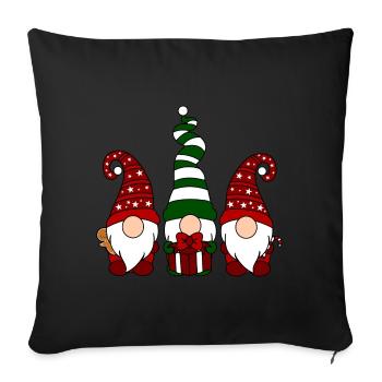 lutin de noël - Coussin et housse de 45 x 45 cm - noir - Devant