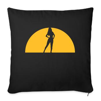 Evening Sun Woman Sexy - Sofa pillow with filling 45cm x 45cm - black - Front